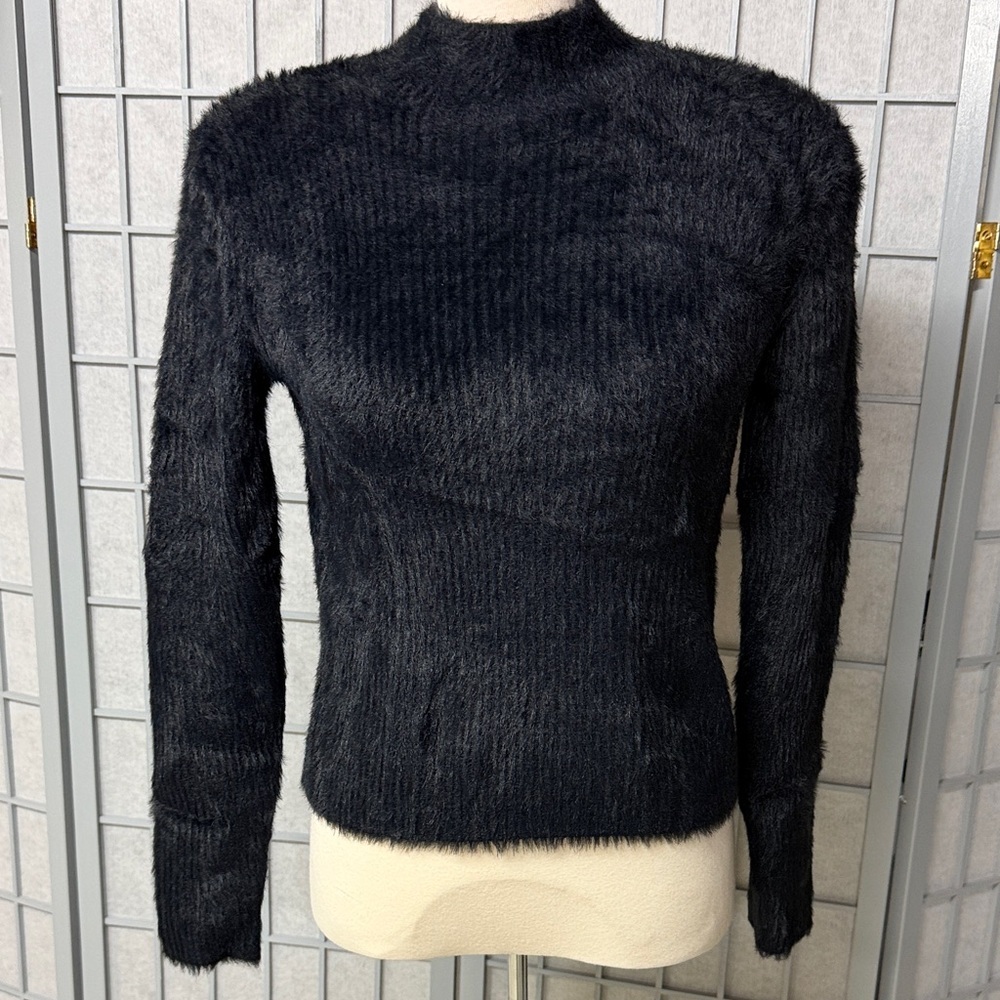 Banana Republic Black Textured Turtleneck Sweater, Size XS